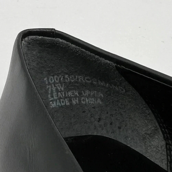 M Patrick Women 7.5W Black Leather Pumps Comfort Business Casual Block Heels - Picture 11 of 13